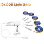 Dvigubų durų jutiklio valdymas COB LED juostiniai &scaron;viestuvai i&scaron;manioji vitrininė spinta Vyno spinta Integruotas ap&scaron;vietimo artumo jutiklio jungiklis 5PCS-1M &scaron;ilta balta spalva