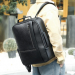 Natūralios odos vyri&scaron;ka kuprinė Advanced Sense Bag Trend laisvalaikio kuprinė Kompiuterio kuprinė Daugiafunkcinė studentų kuprinė juoda