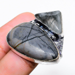 Picasso Jasper, Rutile 925 Sterling Silver Jewelry Ring Size 9 p1g30