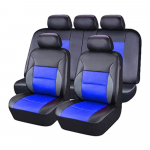 Automobilio sėdynių užvalkalų komplektas PU odos sėdynių užvalkalas suderinamas su oro pagalvės sėdynių užvalkalu apsaugo automobilio sėdynę ir automobilio salono aksesuarus mėlyna