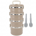 3.3L 4 auk&scaron;tų izoliuotas pietų dėžutė 304 nerūdijančio plieno maisto konteineris apvali sudedama bento dėžutė su 2 ruda