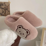 Comwarm Mielos gyvūnų kailio &scaron;lepetės moterims vyrams Madingos Kawaii Pūkuotos Žiemos &Scaron;iltos &Scaron;lepetės Įsimylėjėliams Animacinis Me&scaron;kiukas Namų &Scaron;lepetės 36-37(Fit 35-36)