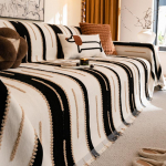 Sofa Rank&scaron;luostis Keturių Sezonų Universalus Auk&scaron;tos Klasės Sofa Užvalkalas Audinys Pilnas Užvalkalas Sofa Užvalkalas Viskas Įskaičiuota Antklodė Pagalvėlė 180*230cm juoda