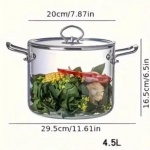 Kar&scaron;čiui atsparus skaidrus stiklinis puodas 2.5/3.5/4.5L Stiklinis sriubos puodas Stiklinis tro&scaron;kintuvas Virtuvės gaminimo įrankiai 4.5L