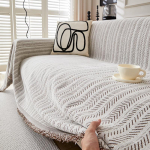Modernus vienspalvis sofos užvalkalas: Universalus, Visų sezonų, Apsaugas nuo įbrėžimų užvalkalas ir pledas 180x340cm (Three-Seater)