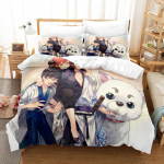 Madingas 3D Anime patalynės komplektas Gintama patalynės komplektas Viengulis Dvivietis Pilnas Karalienės Karali&scaron;ko dydžio lovos komplektas Suaugusių Vaikų Miegamasis Antklodės užvalkalų komplektai EU Twin 135x200cm