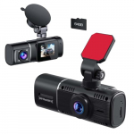 Volam 1080p vaizdo registratorius, Mažas vaizdo registratorius, Priekinė ir galinė kamera, 1,5 colio vaizdo registratorius, juoda