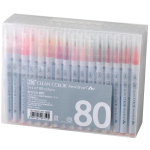 Kuretake Color Brush Pens ZIG Clean Color Real Brush rinkinys, 80 spalvų - RB-6000AT/80V