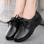 Pavasario/Rudens Moteri&scaron;ki Natūralios Odos Kasdieniai Batai Briti&scaron;ko Stiliaus Suvarstomi Plok&scaron;čiapadžiai Moteri&scaron;ki Moksasinai Laisvalaikio Batai Moteri&scaron;ki Batai 35