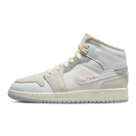 Air Jordan 1 Mid SE Craft GS I&scaron;verti vaiki&scaron;ki sportbačiai Balti Neutraliai pilki Montrealio pilki DQ3726-100 36
