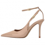 Zara Eleganti&scaron;ki patentuotos odos efekto atviru užpakaliuku stiletto auk&scaron;takulniai 10,5 cm Moteri&scaron;ki kulniukai Smėlio spalvos 2233510 40