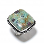 Ruby in Fuchsite Handmade 925 Sterling Silver Jewelry Ring Size 9 A6R64