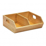 Virtuvinis bambukinis laikymo konteineris bulvių ir svogūnų laikymo dėžė su rankenomis sukraunamas virtuvės organizatorius stalvir&scaron;iui sandėliukui vaisiams daržovėms užkandžiams