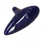 12 skylučių Alto C ocarina, keraminis ocarinos instrumentų rinkinys su rankų laikikliu ir natomis, mėlynas