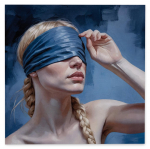 Obraz na pł&oacute;tnie abstrakcja kobieta warkocz 50x50 cm