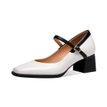 Madingi Nauji Originalios Odos Vintažiniai Moteri&scaron;ki Batai Madingi Kvadratiniu Pir&scaron;tu Auk&scaron;takulniai Pavasariniai Batai Moterims Zapatos De Mujer Mary Jane Batai 34 balta