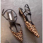 Leopardo ra&scaron;to smailianosiai biuro bateliai Dizainerio seklios stiletos Kulk&scaron;nies dirželis Moteri&scaron;ki auk&scaron;takulniai bateliai Eleganti&scaron;ki žemakulniai sandalai 43 chaki