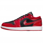 Air Jordan 1 Low Patent Varsity Red Black Unisex sportbačiai Balti HV4089-006 42.5