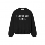 Fear of God Essentials 90-ųjų apvalios apykaklės džemperis Jet Black Vyri&scaron;ki vir&scaron;utiniai drabužiai 192SP256550F S