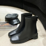 Moteri&scaron;ki kvadratinio pir&scaron;to stambaus kulno Chelsea batai Rudens Žiemos Nauji Užtrauktuku gale Vidutinio ilgio batai moterims Suknelė Moteri&scaron;ki bateliai su kulnais 41 juoda