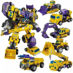 6 IN 1 NBK 42CM Devastator Žaislas Transformuojamas KO Robotas Automobilis Derinys Veiksmo Figūrėlė Ekskavatorius Mai&scaron;ytuvas Modelis Vaikui BE DĖŽUTĖS