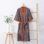 Pavasaris / vasara grynos medvilnės dvisluoksnės marlės chalatas i&scaron; plono dažyto audinio namų drabužiai Poros japoni&scaron;ko stiliaus kimono chalatas pižama XL