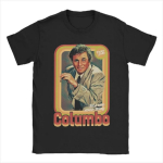 Columbo TV laidos Vyri&scaron;ki mar&scaron;kinėliai Naujovi&scaron;ki mar&scaron;kinėliai Trumpomis rankovėmis, apvalia apykakle, grynos medvilnės, didelio dydžio vir&scaron;utiniai drabužiai XXXXXL juoda