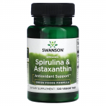 Swanson, Ekologi&scaron;ka Spirulina ir Astaksantinas, 120 Vegetarinių Tablečių