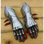 Gauntlets 18GA plieno &scaron;arvai viduramžių vėlyvosios gotikos riterio pir&scaron;tinės SCA LARP
