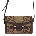 Gucci Horsebit 1955 Auksinis arkliuko kandiklis Ypač didelė dviguba G magnetinis užsegimas Drobės ir odos apdailos dėžutės formos rankinė ant peties Per kūną ne&scaron;iojama Mini 699296-UKMBG-2572 Box(Basic Set+Box)
