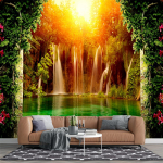 3D Krioklio Tapetas Pastoralinis Natūralus Peizažas Krioklio Sieninė Freska Svetainė Miegamasis 3D Sienų Popierius 200 cm(W) x 140 cm(H)