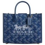 Coach Mėlynas Džinsinis Signature Arkliuko ir Vežimėlio Didelis Parduotuvių Krep&scaron;ys Kasdieniam Naudojimui Basic Set (Bag+Dust Bag)