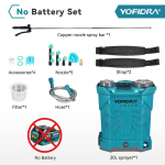 YOFIDRA 20L Elektrinis purk&scaron;tuvas Didelės talpos Sodo Vejos Pur&scaron;kimo Drėkinimo Kuprininis Purk&scaron;tuvas Elektriniai Įrankiai Makita 21V Baterijai Pin No Battery