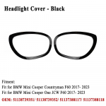 Žibinto / Galinių žibintų korpuso žiedo apdailos lipdukas MINI Countryman Cooper F60 One JCW 2017-2023 / 2017-2019 B Headlight 17-23 gray