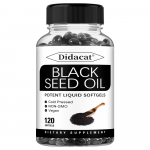 Juodgrūdžių aliejaus stiprios skystos mink&scaron;tos kapsulės, Maisto papildas, 120 mink&scaron;tų kapsulių buteliuke 120 Capsules black
