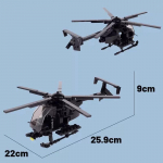 Little Bird Sraigtasparnis AH-6 MH-6 Lėktuvo Surinkimo Modelis MOC Statybinis Žaislas Karinė Serija Eksponatas Vaikų Dovana