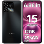CUBOT A40 I&scaron;manusis telefonas Android 15, 12GB+256GB/1TB, 6.88 HD+ 120Hz Ekranas, 48MP Kamera, 5100mAh, 4G Dvi SIM kortelės/Veido ID/OTG/NFC/GPS/Dvigubi Garsiakalbiai juoda