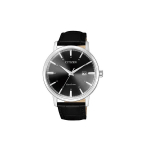 Citizen Eco-Drive serija Minimalistinis madingas saulės energijos kvarcinis judėjimas Odinis dirželis Laikrodis Vyri&scaron;ki laikrodžiai Juodas BM7460-11E Black