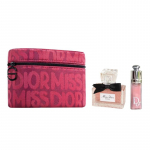 DIOR Miss Fragrance Lūpų blizgesio pavyzdys + Rožinis ir juodas modernus kosmetikos krep&scaron;elis Kosmetikos rinkinys Gėlių ir vaisių kvapo Kvepalai Jazminas Gervingis juoda