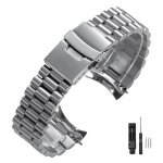 Tvirtas nerūdijančio plieno laikrodžio apyrankė Seiko 5 SKX009/007, Oyster, Jubilee, su lenktu galu, 18mm 20mm 22mm, vyri&scaron;ka sportinė juosta 18mm no logo gray