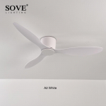 SOVE Modernus baltas žemo auk&scaron;čio DC variklio 30W lubinis ventiliatorius su nuotolinio valdymo pultu Paprastas lubinis ventiliatorius be &scaron;viesos Namų ventiliatorius 220V 52 INCH