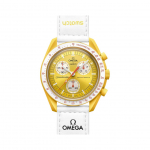 Swatch x Omega Bioceramic Mėnulio Misija Į Saulę Vyri&scaron;ki Laikrodžiai Baltas SO33J100 Yellow Watch Dial