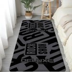 R-Rock-Shox Kalnų Dviračio Grindų Kilimėlis Retro Daugiakomponentis Svetainės Virtuvės Kilimas Neslystantis Modernus Namų Dekoras 80cm x 120cm black