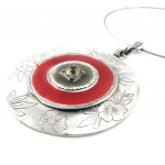 Les Tr&eacute;sors De Lily [E2546] - Collier Cr&eacute;ateur 'Geisha' Rouge Gris