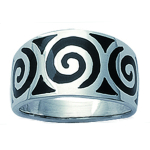 Bague Argent 'Mosa&iuml;que' Noir argent&eacute; - 11 mm