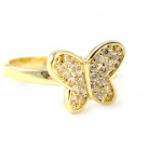 Bague Plaqu&eacute; Or 'Papillon de Charme'