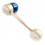 Les Tr&eacute;sors De Lily [L4535] - Barbell acier 'Pilule' bleu