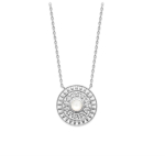 Les Tr&eacute;sors De Lily [Q6292] - Collier argent 'Cl&eacute;opatra' pierre de lune argent&eacute; (rhodi&eacute;) - 20 mm