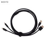 BOSTO 2-in-1 kabelis, skirtas BOSTO 13HD/16HD/16HDK/16HDT/BT-16HD/BT-16HDK/BT-16HDT grafikos brėžinys juoda