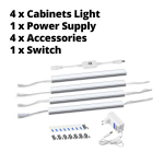Laipsni&scaron;kas pritemdymas Touch S with LED lemputė Virtuvės ap&scaron;vietimas 30cm/40cm/50cm LED juostiniai &scaron;viestuvai Aliuminio vamzdis virtuvei Miegamojo spintelės &scaron;viestuvai EU ki&scaron;tukas 4PCS 40CM EU Plug &scaron;ilta balta spalva